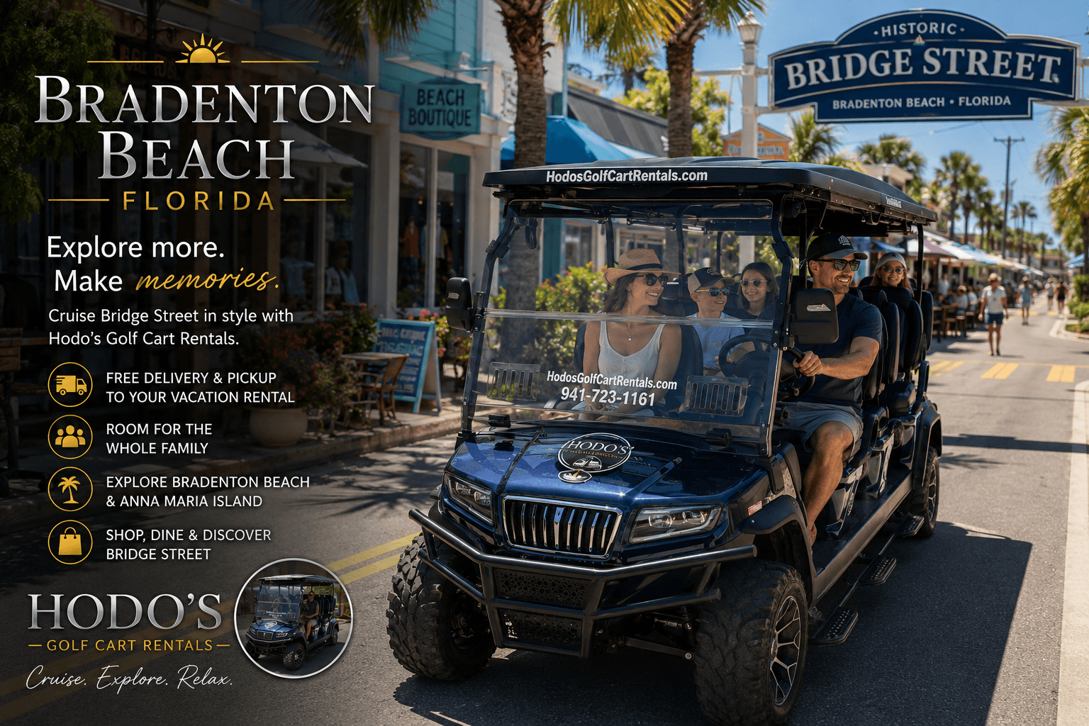 Hodo's golf cart rental in Bradenton Beach Florida